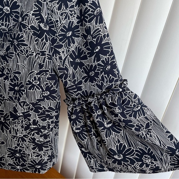 Banana Republic Navy/White Floral Jacket Blazer Size 10 - Picture 10 of 14